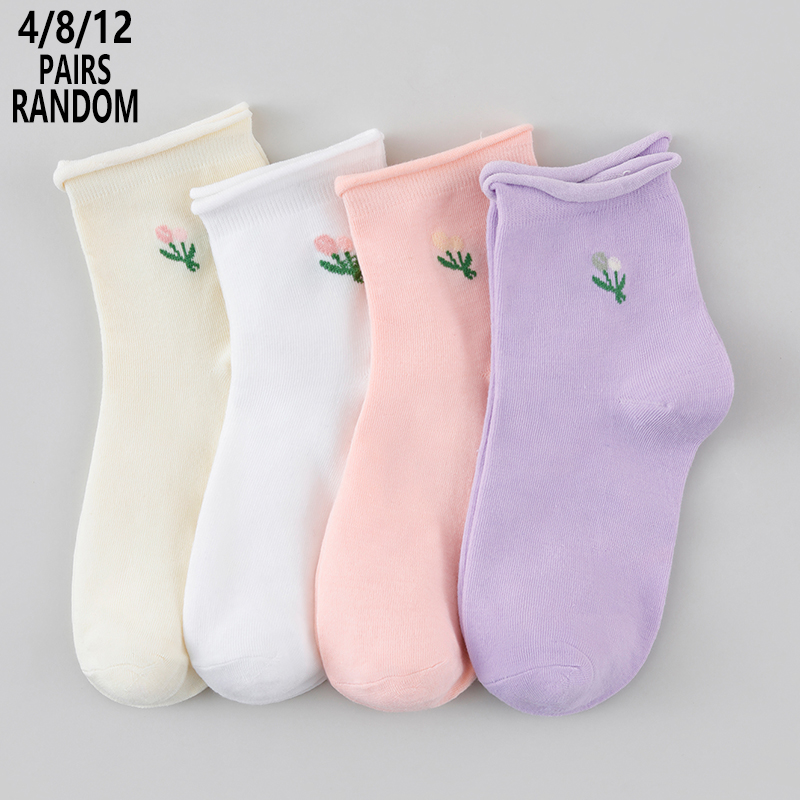 Cotton Crew Sock Pack - Paquete de 4/8/12 pares de calcetines